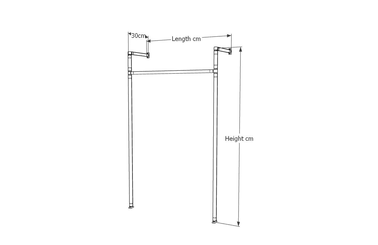 Detachable Wall-Mounted Clothing Rack – Flat Pack