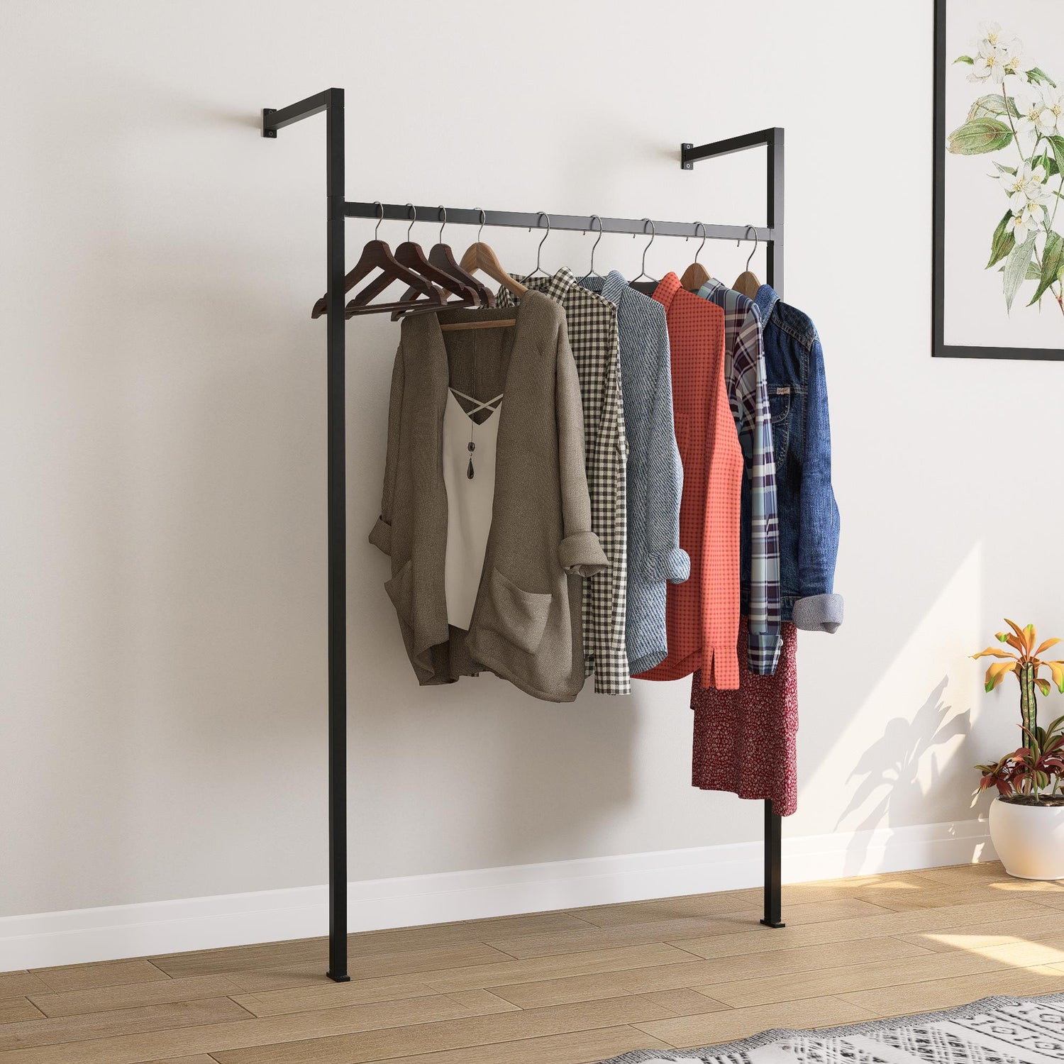 Clothes Hanging Small Space Clothing Rack VECELO Heavy Duty Open