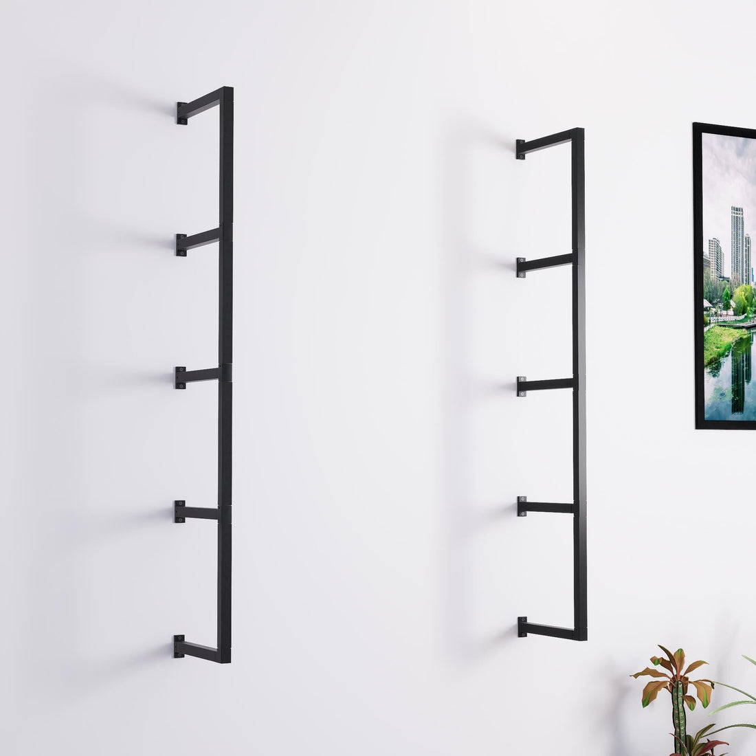 Industrial Multi-Tier Shelf Brackets | Heavy Duty Wall Shelf Supports | Floating Shelving Hardware for Home, Office, Retail Displays