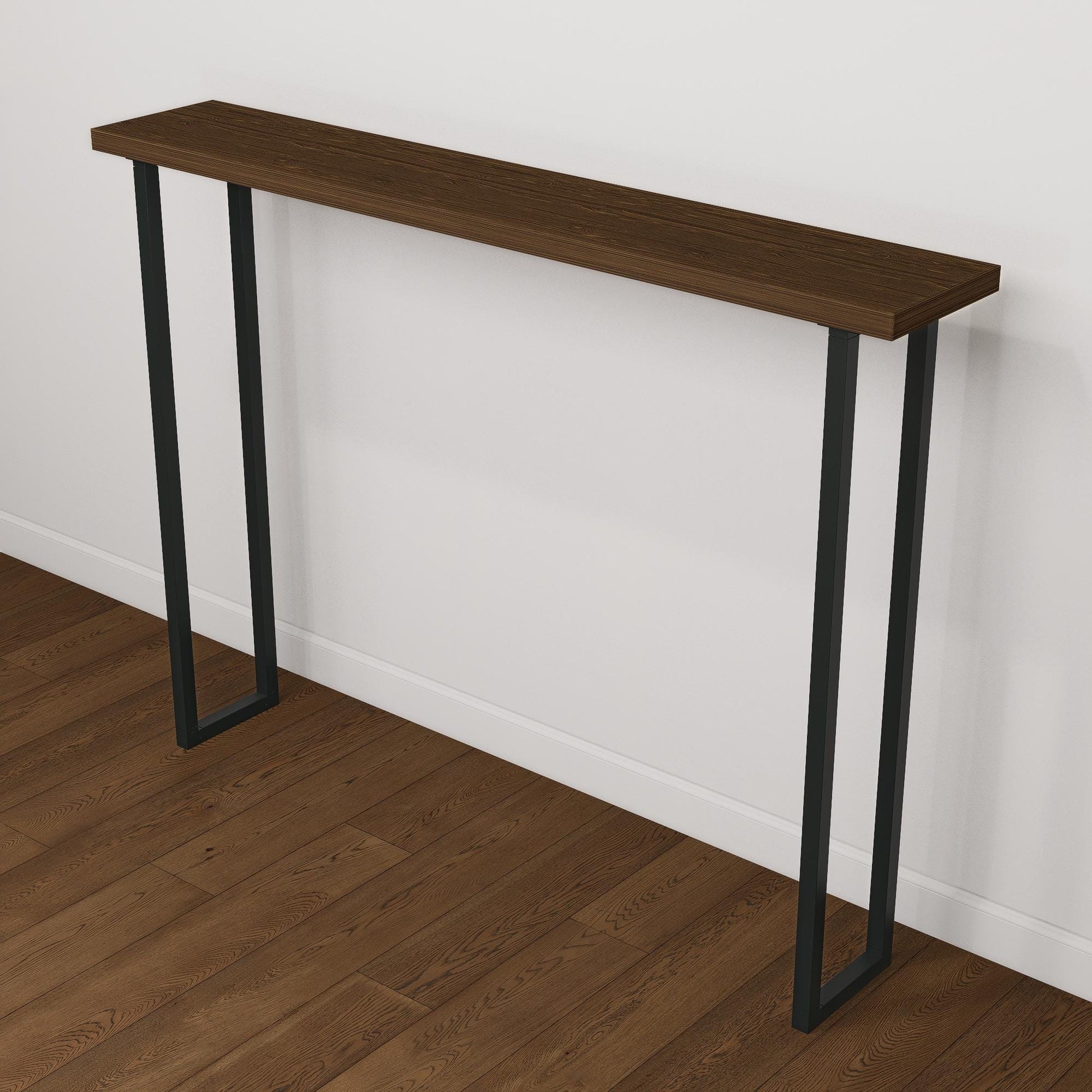 Minimalist Console Table Legs – Square Steel Base DIY Table – Modern Industrial Metal Legs – Pair of Heavy-Duty Supports - Wood Not Included