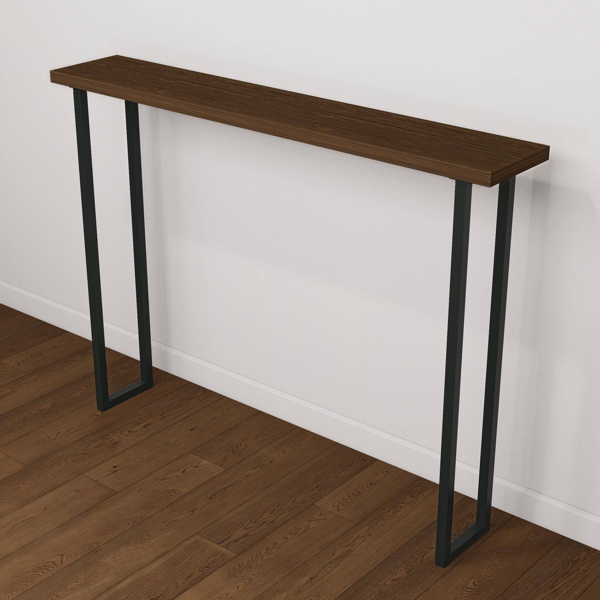 Minimalist Console Table Legs – Square Steel Base DIY Table – Modern Industrial Metal Legs – Pair of Heavy-Duty Supports - Wood Not Included