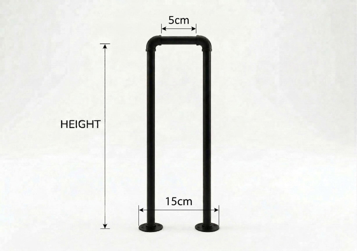 Handcrafted Black Steel Stair Rail, Industrial Hallway Decor Single Rail