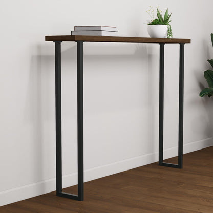 Minimalist Console Table Legs – Square Steel Base DIY Table – Modern Industrial Metal Legs – Pair of Heavy-Duty Supports - Wood Not Included