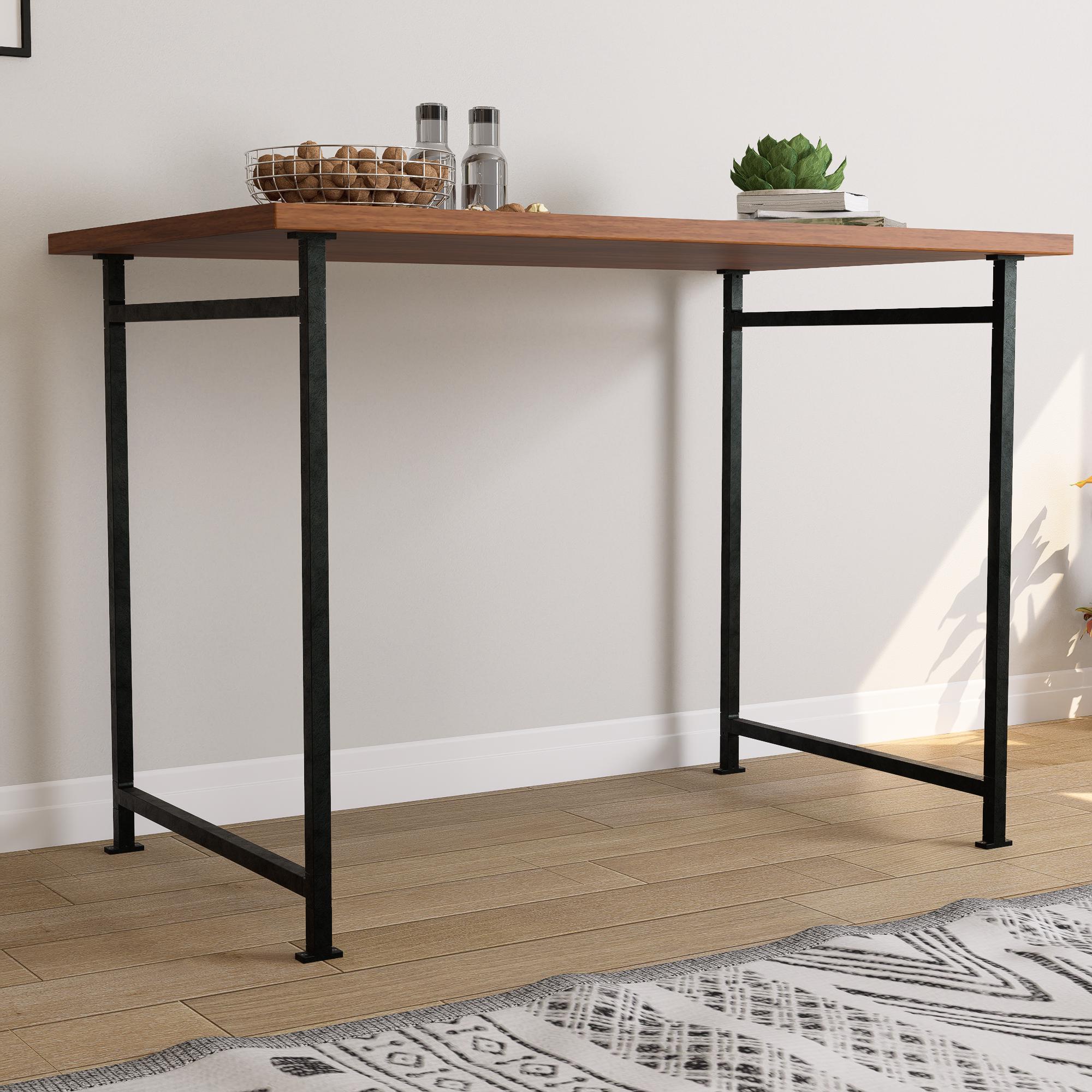 Metal Table Base for Dining  Console Tabletop Heavy Duty Rectangular Steel Legs Frame for Modern Furniture, Detachable, Wood Not Included