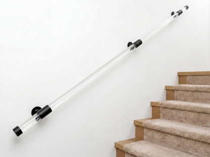 Custom Lucite Handrail Kit | Modern Clear Acrylic Stair Rail for Loft, Office, DIY Stairs