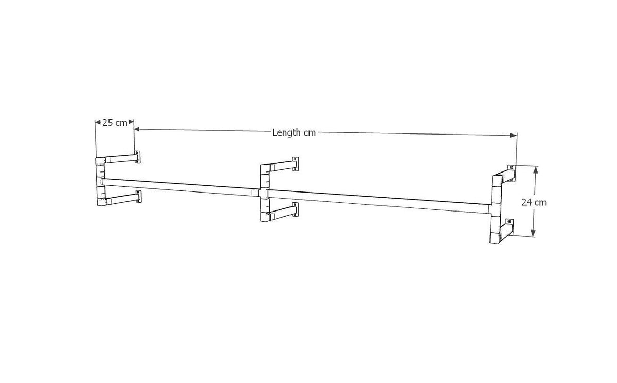 Minimalist Double Clothes Rail – Wall Mounted