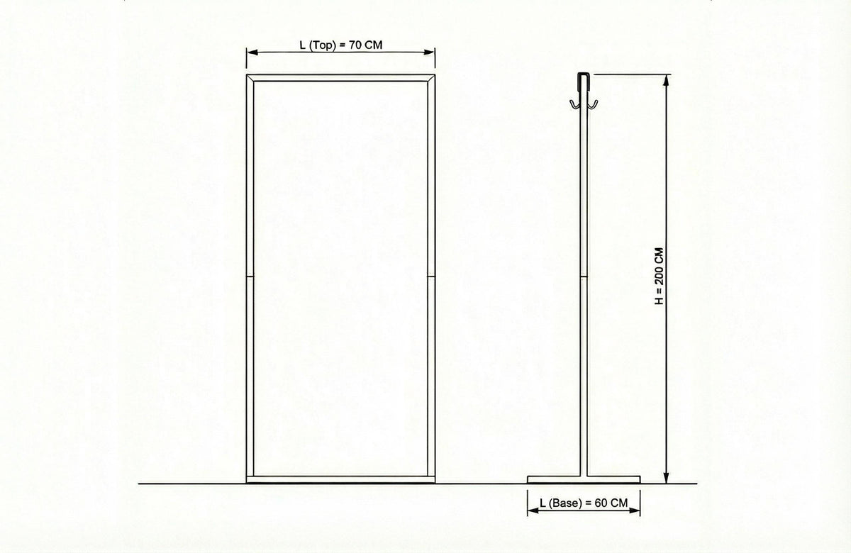Minimalist Metal Clothing Rack, 200cm Tall Industrial Garment Stand