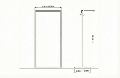 Minimalist Metal Clothing Rack, 200cm Tall Industrial Garment Stand