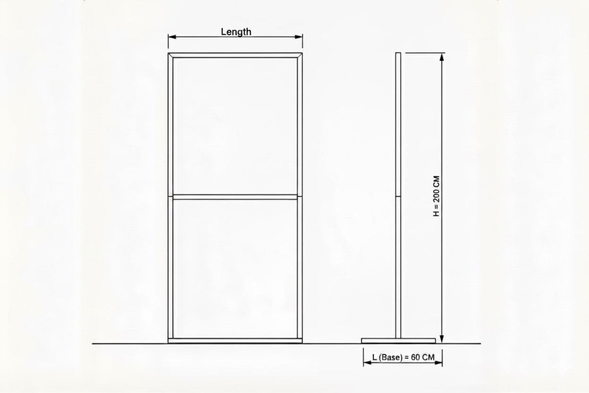 Minimalist Double Rail Clothing Rack – 200cm Steel