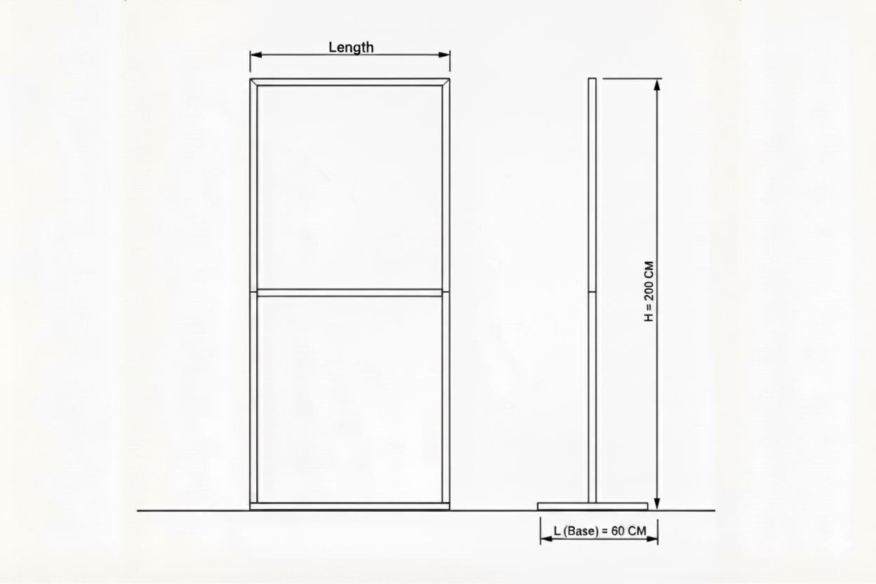 Minimalist Double Rail Metal Clothing Rack | 200cm Steel Garment Stand for Shop Display