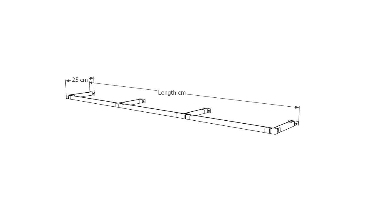 Wall Mounted Clothes Rack  Flat Pack | Heavy Duty Square Tube Garment Rail | Industrial Metal Hanging Rod | Minimalist Space Saving Design