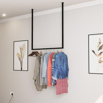 Ceiling Clothes Rack Minimalist Clothing Rail for Storage &amp; Retail Display – Space-Saving Ceiling Clothing Rack