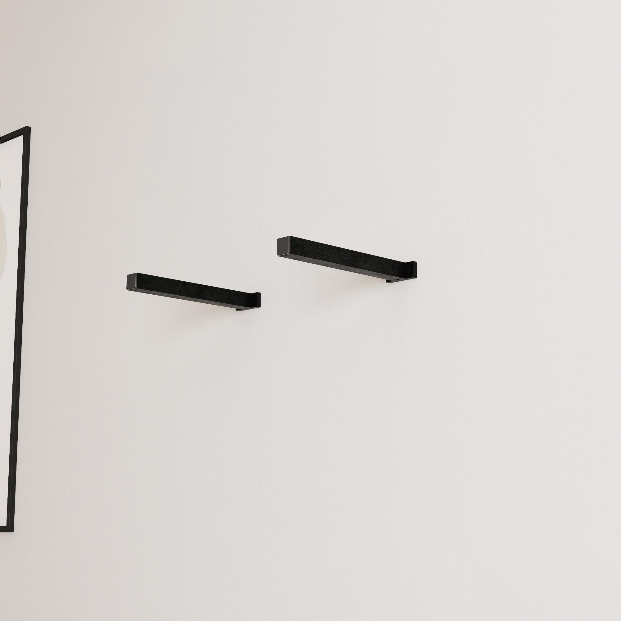 Minimalist Shelf Brackets – 2 Square Steel Piping Brackets – Industrial Wall Mount – Heavy-Duty Shelf Support - Shelf Not Included