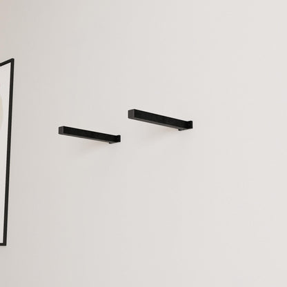 Minimalist Shelf Brackets – 2 Square Steel Piping Brackets – Industrial Wall Mount – Heavy-Duty Shelf Support - Shelf Not Included