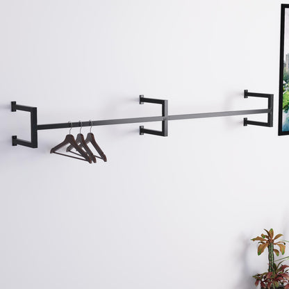 Minimalist Double Clothes Rail | Modern Wall Mounted Double Garment Rack | Industrial Floating Rail for Wardrobes, Entryways, Boutiques