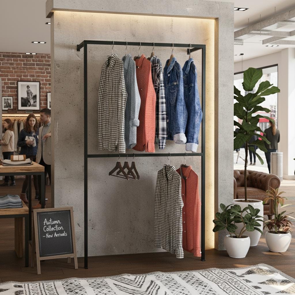 Modern Clothing Rail / Garment Rack / Clothes Storage Square