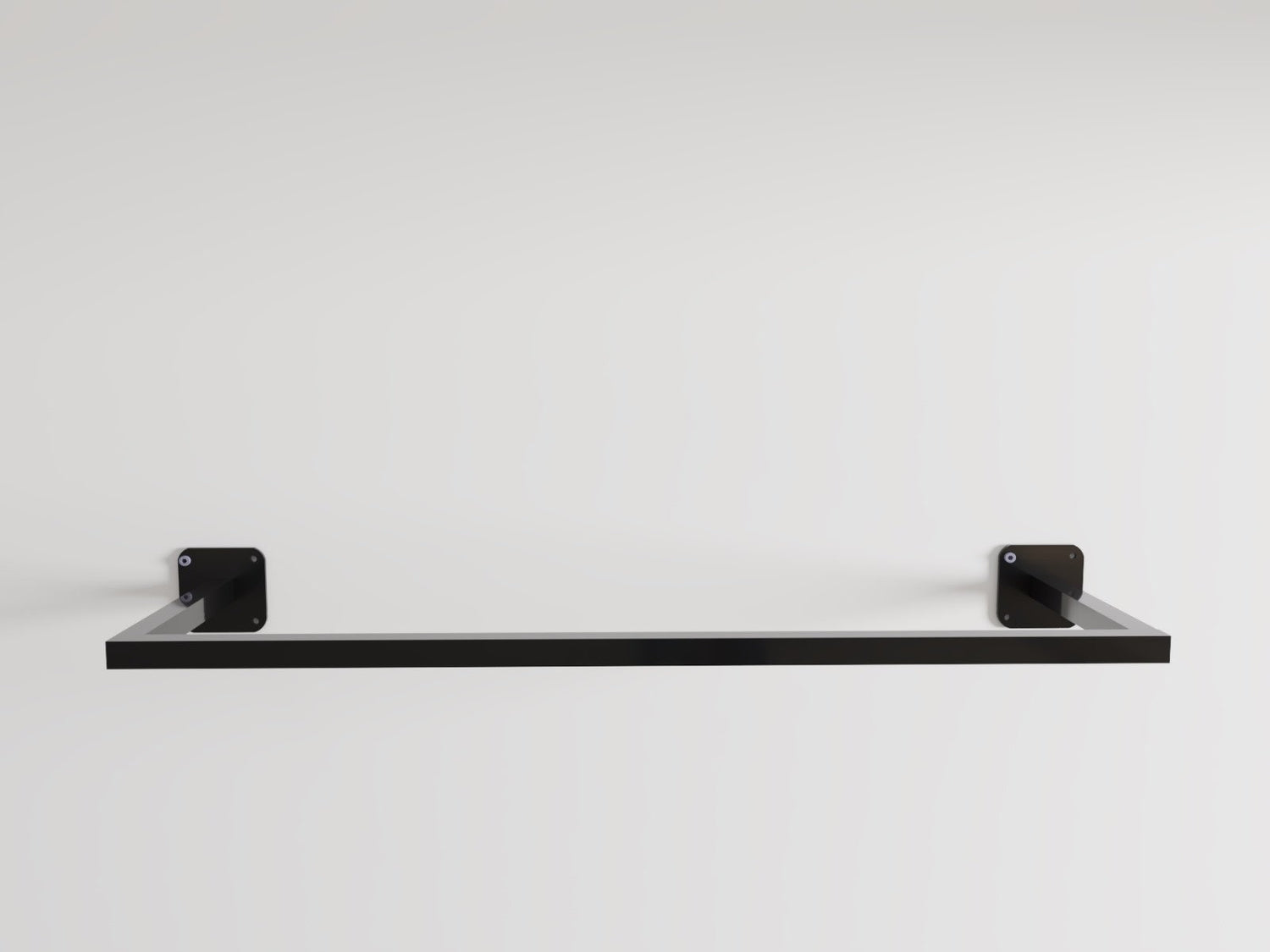 Contemporary Black and White Clothes Rail with Rectangle and U-shaped Design, Wall and Ceiling Mount, Powder-Coated Wardrobe Organizer