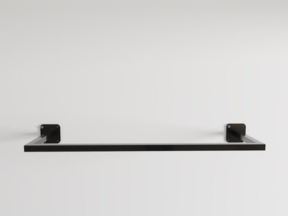 Contemporary Black and White Clothes Rail with Rectangle and U-shaped Design, Wall and Ceiling Mount, Powder-Coated Wardrobe Organizer