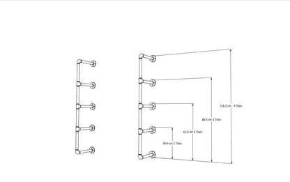 Multi Tier White Pipe Shelf | Scandi Kitchen Shelving | Custom Wooden Wall Shelves | Bespoke Sizes, Handmade UK