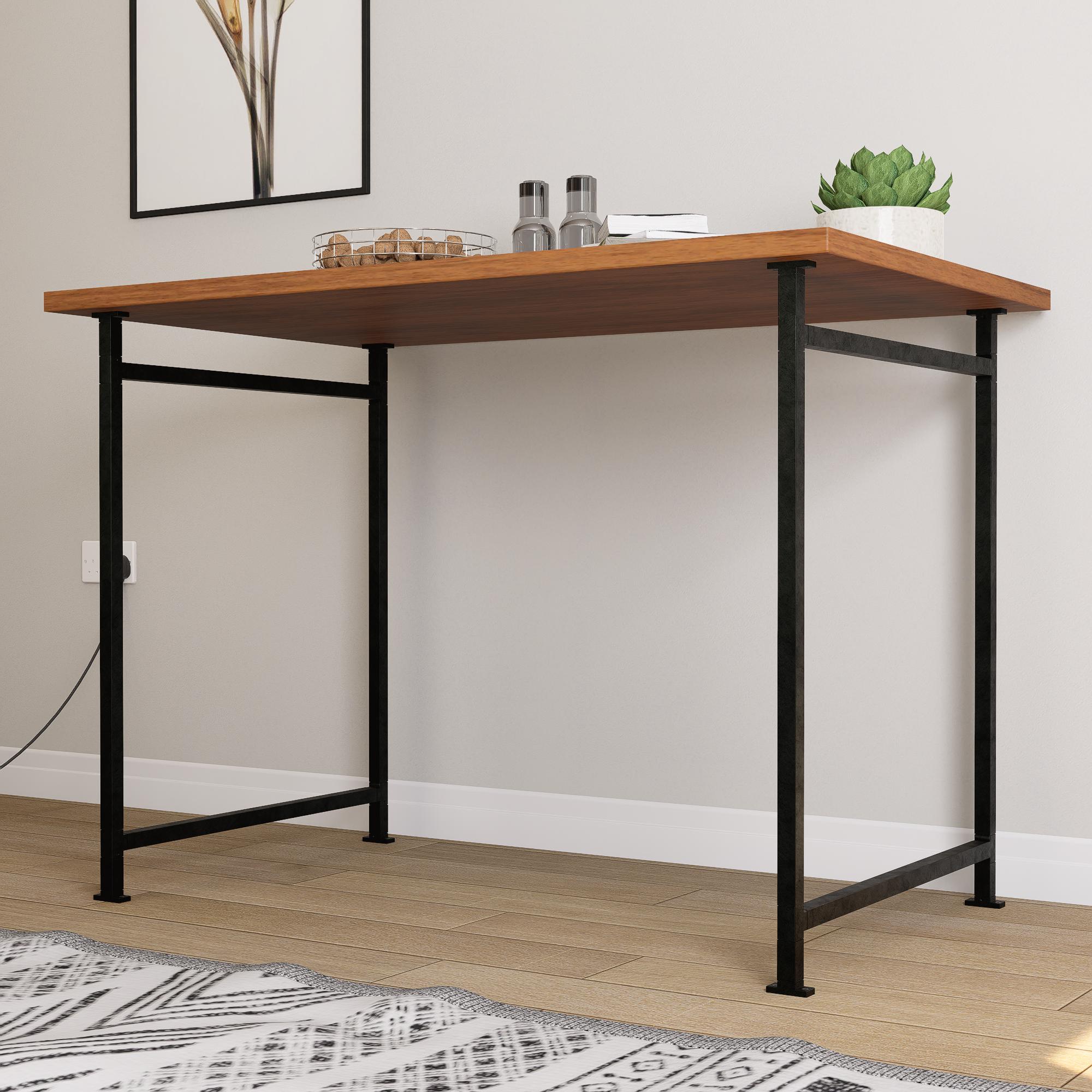 Metal Table Base for Dining  Console Tabletop Heavy Duty Rectangular Steel Legs Frame for Modern Furniture, Detachable, Wood Not Included