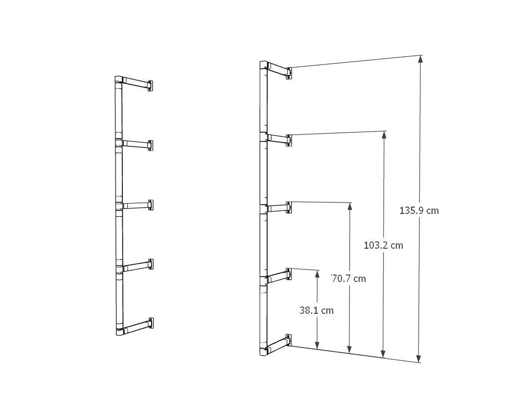 Industrial Multi-Tier Shelf Brackets | Heavy Duty Wall Shelf Supports | Floating Shelving Hardware for Home, Office, Retail Displays