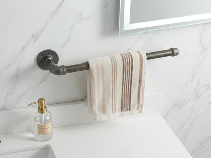 Industrial Pipe Towel Bar - Custom Length Rustic Bathroom Decor - Farmhouse Hand Towel Rail - Black Iron Kitchen Pot Rack