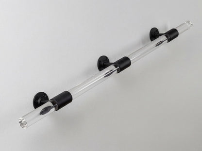Modern Acrylic Handrail – Clear Lucite Stair Rail – Custom Made UK – Contemporary Staircase Handrail – Wall Mounted Perspex Rail
