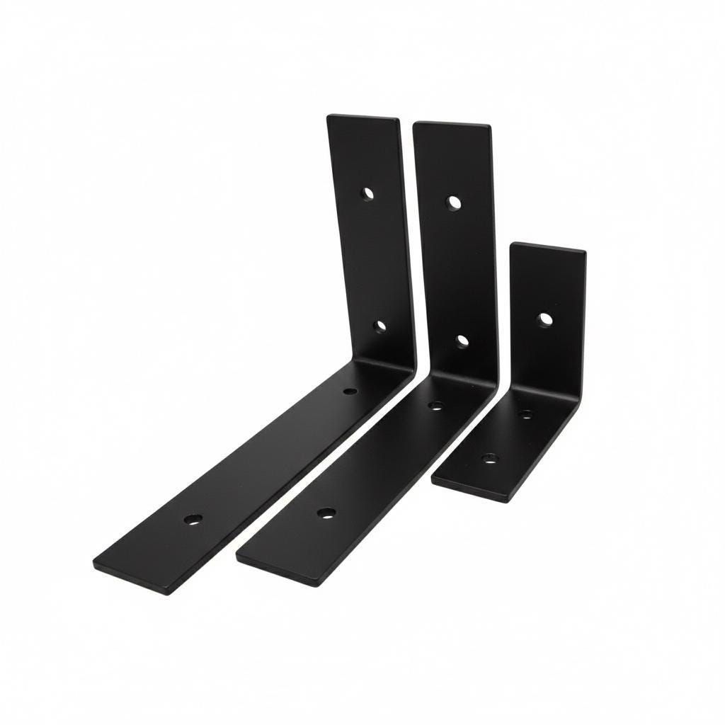Pair of Heavy Duty Steel Shelf Brackets: Sturdy DIY Wall Mount Supports