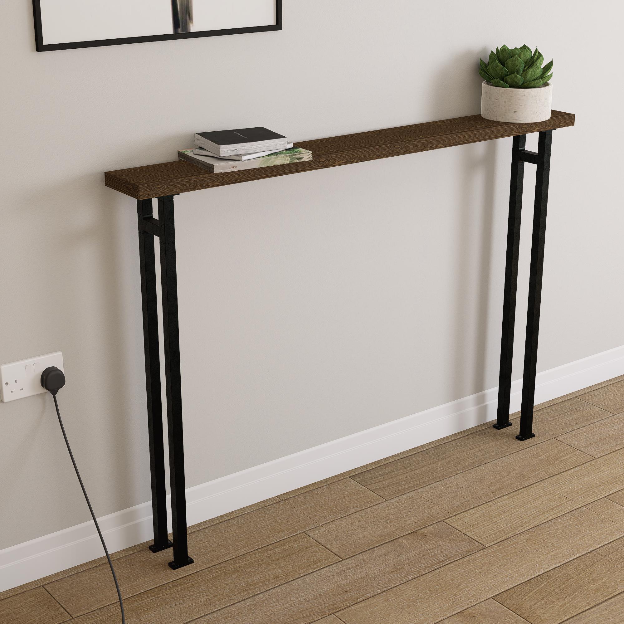 Slim Black Hallway Console Table – Handmade Wood