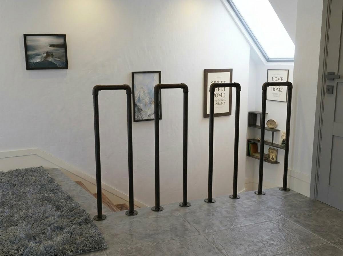 Industrial Stair Barrier – Heavy Duty Metal Guard Rail