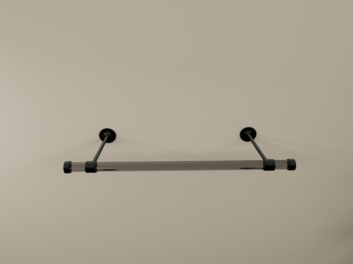 Customizable wall-mounted wardrobe organizer made from high-quality lucite and brass.