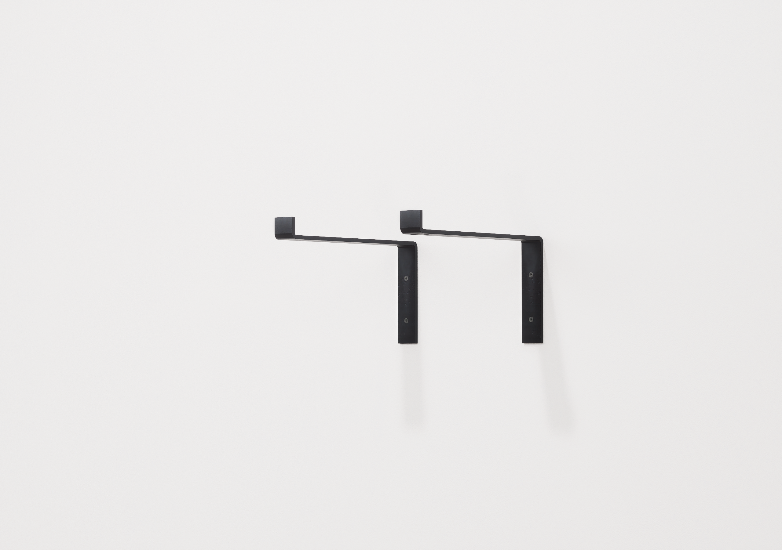 Wooden Floating Shelf with Industrial Metal Brackets Up