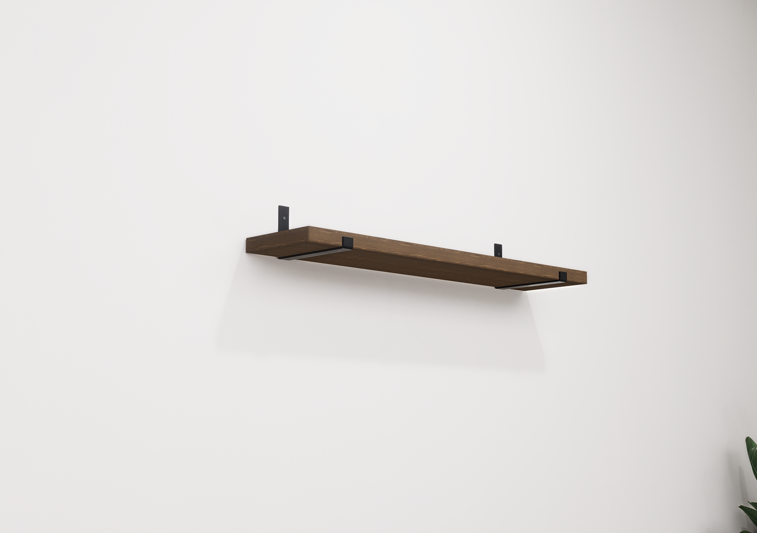 Wooden Floating Shelf with Industrial...
