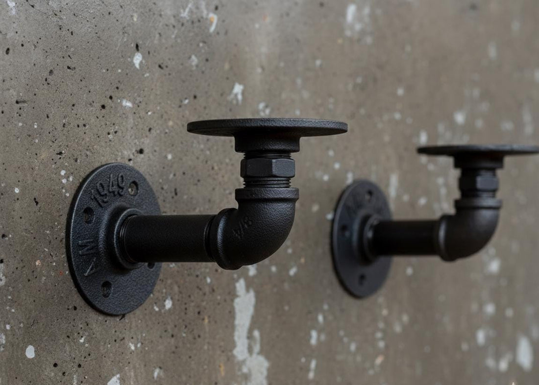 Pair Industrial Pipe Shelf brackets Industrial Decor UK made, Made to order Multi color