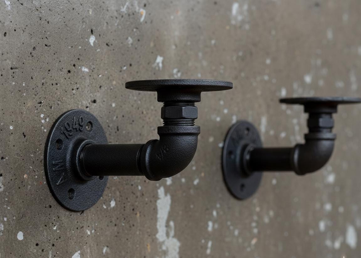 Pair Industrial Pipe Shelf Brackets – UK Made