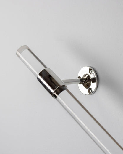 Modern Acrylic Handrail – Clear Lucite Stair Rail – Custom Made UK – Contemporary Staircase Handrail – Wall Mounted Perspex Rail