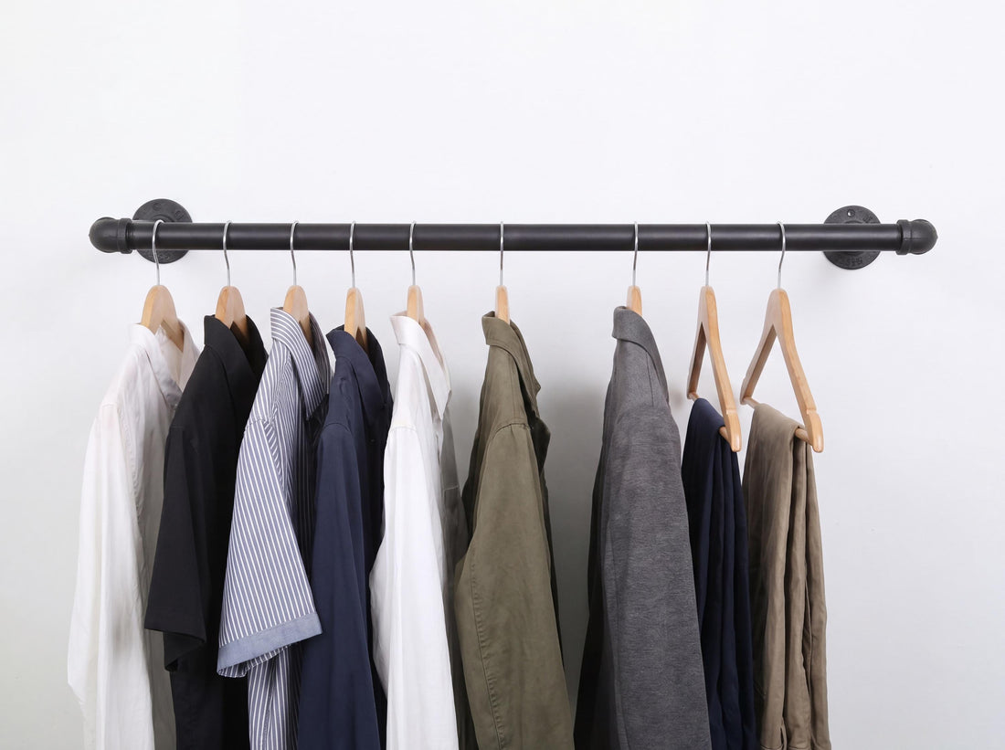Wall Mounted Industrial Pipe Clothes Hanging Pole