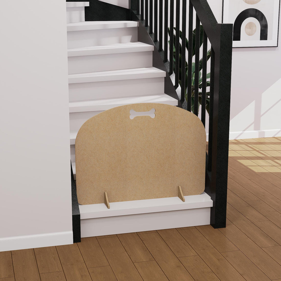 Dog Stopper Barrier – Lightweight Freestanding Pet Gate with Curved Top Design, Doorways, Stairs, Hallways