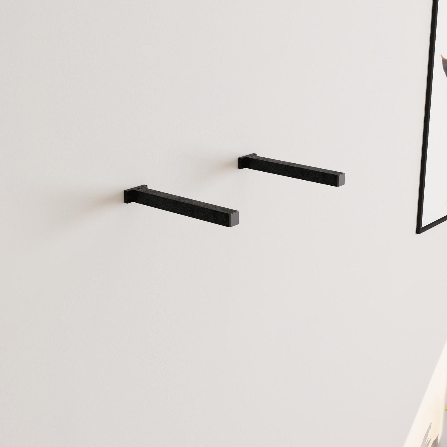 Minimalist Shelf Brackets – 2 Square Steel Piping Brackets – Industrial Wall Mount – Heavy-Duty Shelf Support - Shelf Not Included