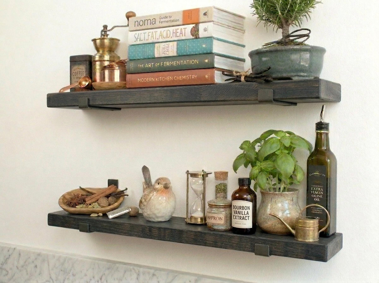 Custom Industrial Floating Shelf | Rustic Farmhouse Wood Wall Shelf