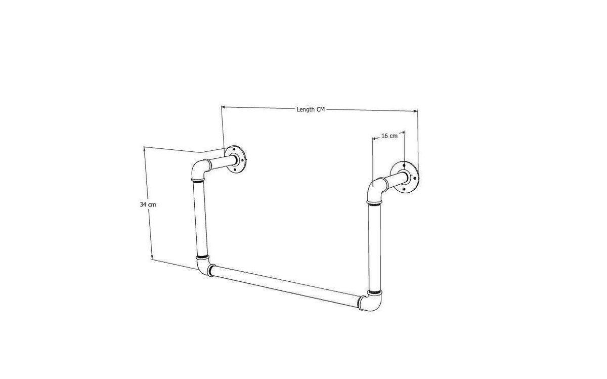 Wall Mounted Bookshelf - Pipe Design Custom Made