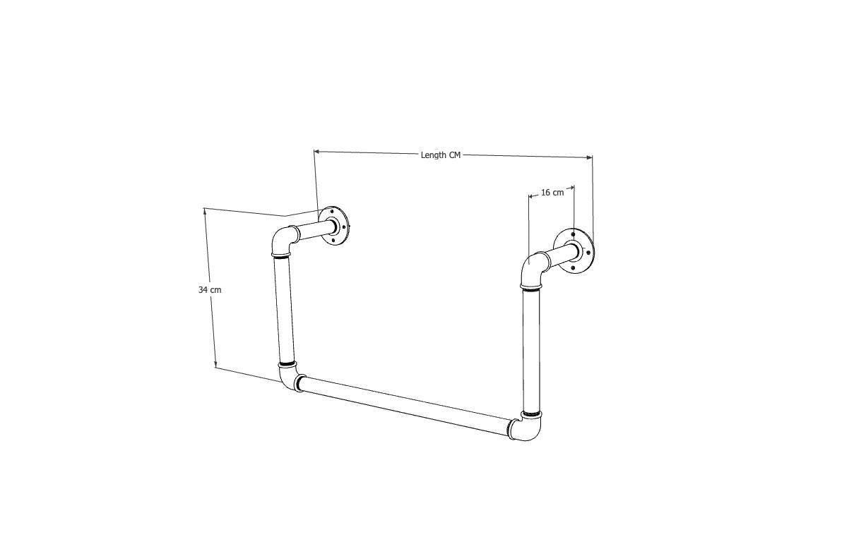 Wall Mounted Bookshelf - Pipe Design  Custom Made