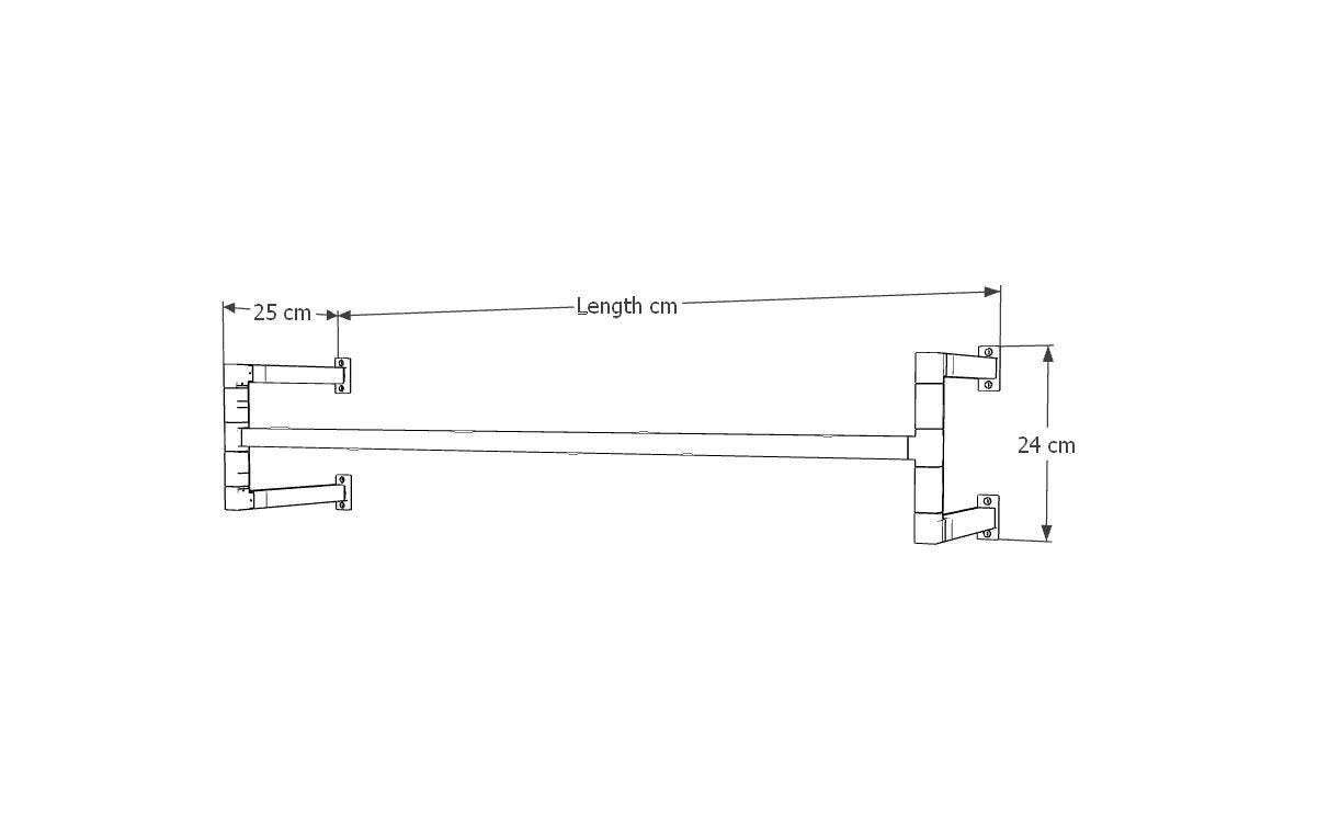 Minimalist Square Clothes Rail | Modern Wall Mounted Garment Rack | Industrial Hanging Rail for Wardrobes, Boutiques, Entryways