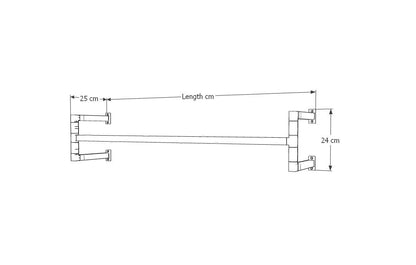 Minimalist Square Clothes Rail | Modern Wall Mounted Garment Rack | Industrial Hanging Rail for Wardrobes, Boutiques, Entryways