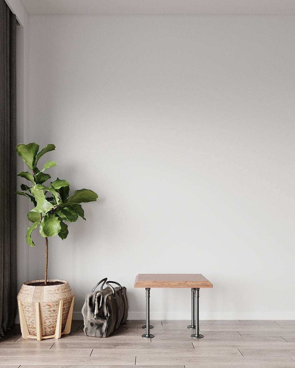 Pair Industrial Steel Pipe Table Legs – Grey Iron