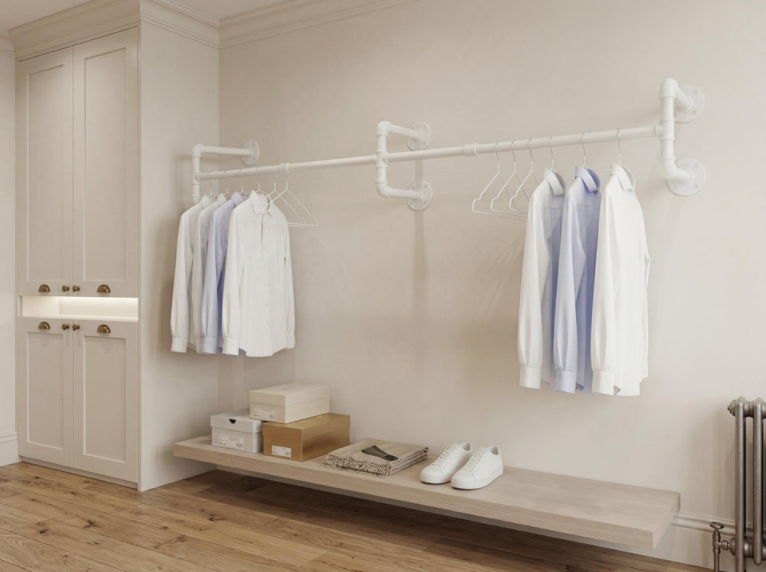 Industrial Pipe Clothes Rack – Malleable Iron