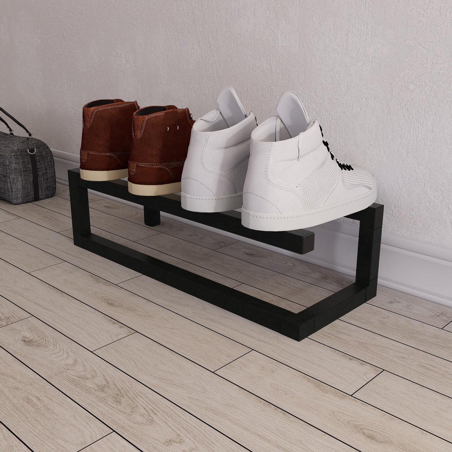 Metal Shoe Rack Steel Sneaker Stand for Entryway Boot Organisation