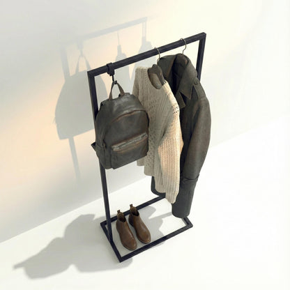 Minimalist Metal Clothing Rack, 200cm Tall Industrial Garment Stand