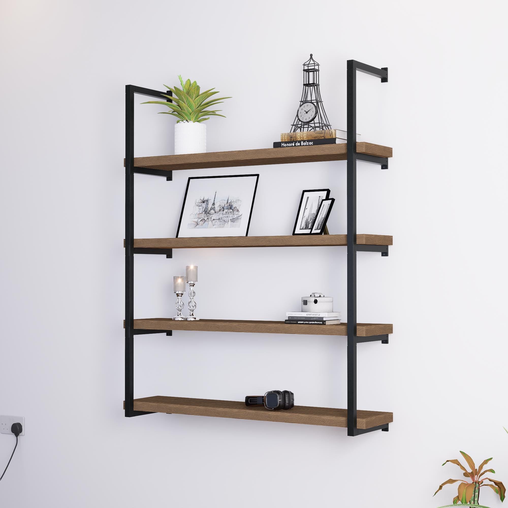 Industrial Multi-Tier Shelf Brackets | Heavy Duty Wall Shelf Supports | Floating Shelving Hardware for Home, Office, Retail Displays
