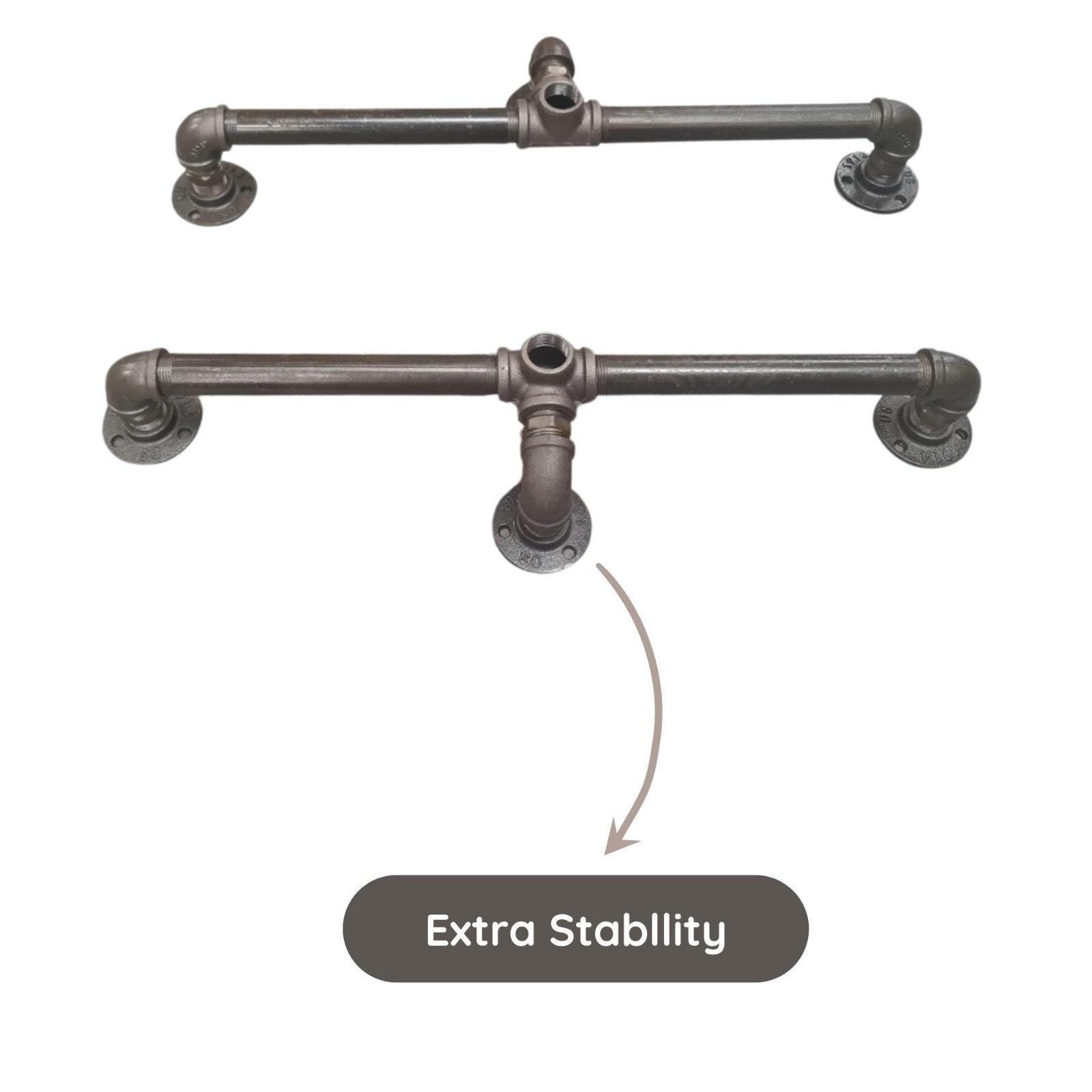 Pipe Freestanding Clothes Rail | Industrial Garment Rack with Malleable Iron Finish | Shop Display, Clothing Storage &amp; Home Decor
